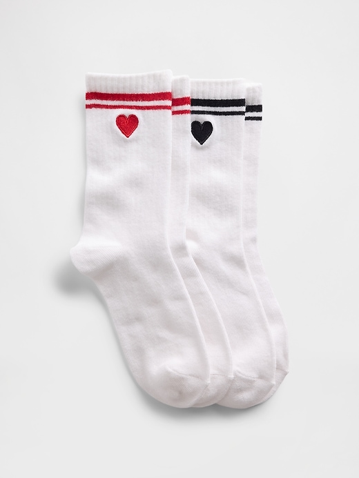 Kids Varsity Heart Crew Socks (2-Pack)