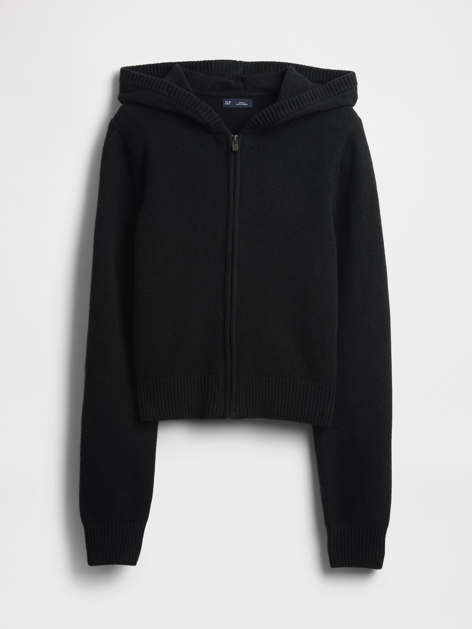 Женское худи Gap CashSoft Sweater Zip, цвет: Чёрный — фото 4