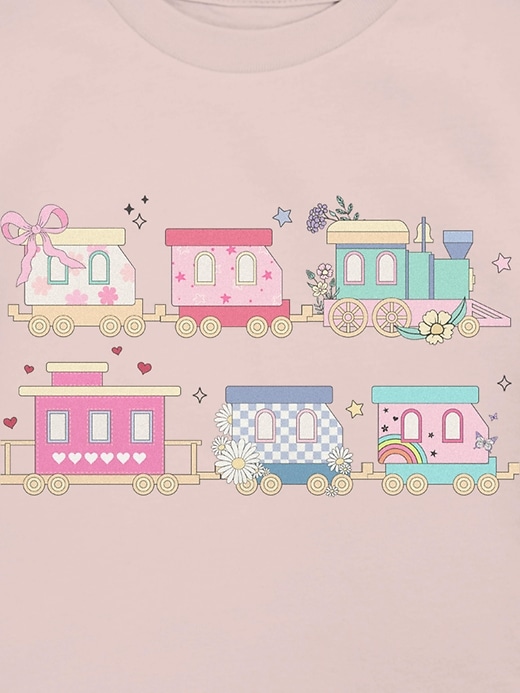 Image number 3 showing, Toddler Colorful Train Graphic T-Shirt