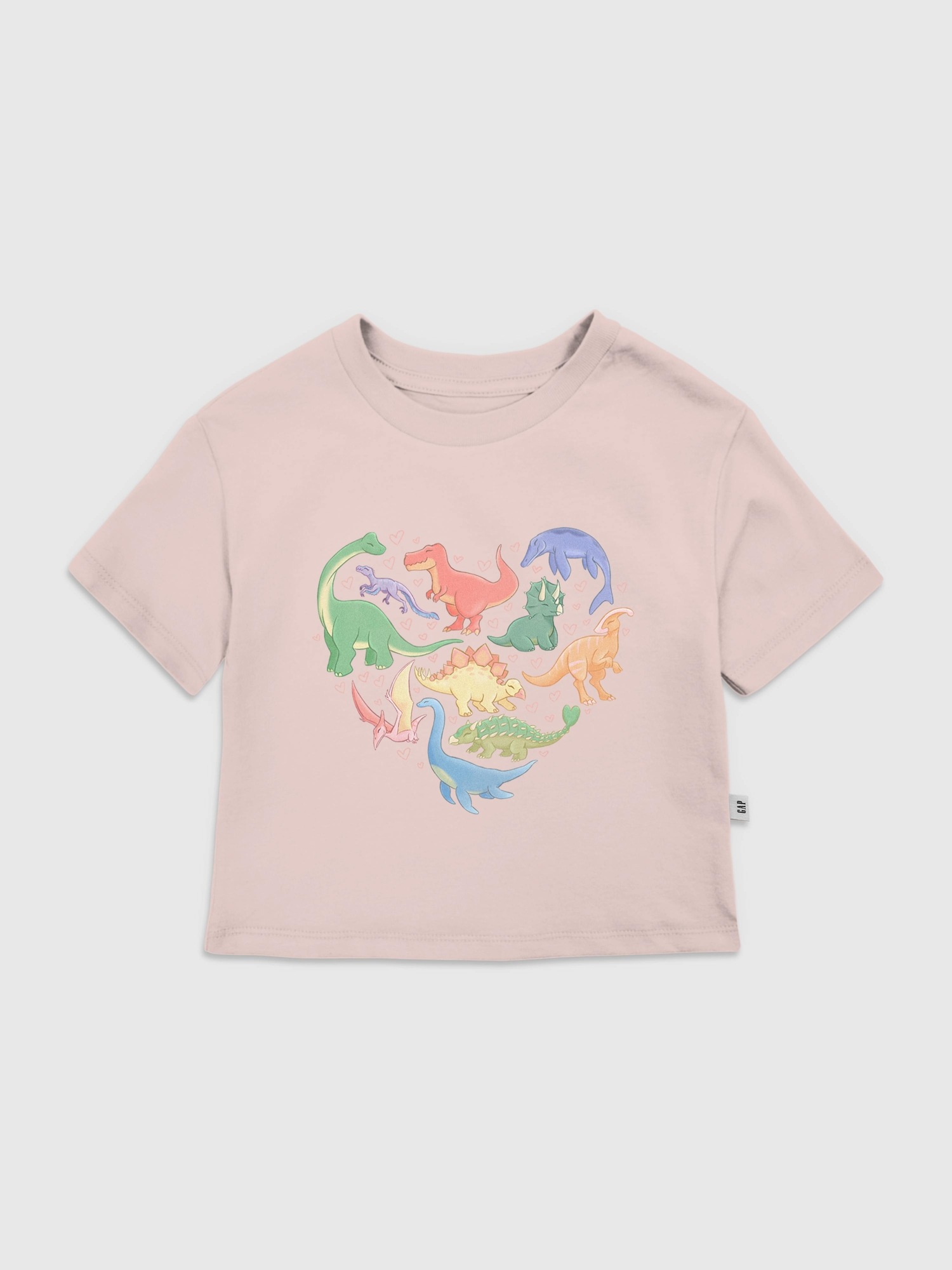 Футболка Gap Dino Hearts Graphic T-Shirt для малышей, цвет: Primitive