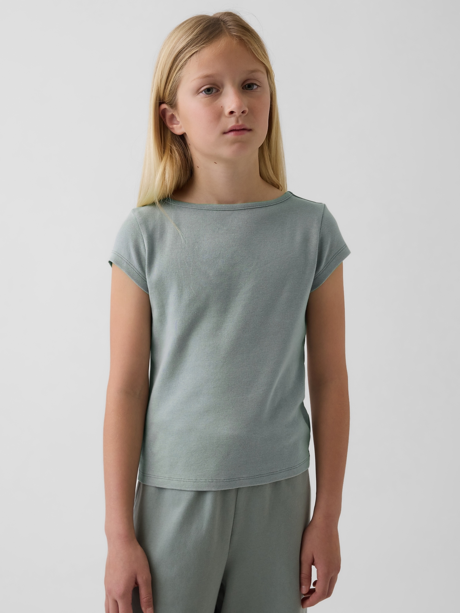 Kids Cap-Sleeve Fitted T-Shirt