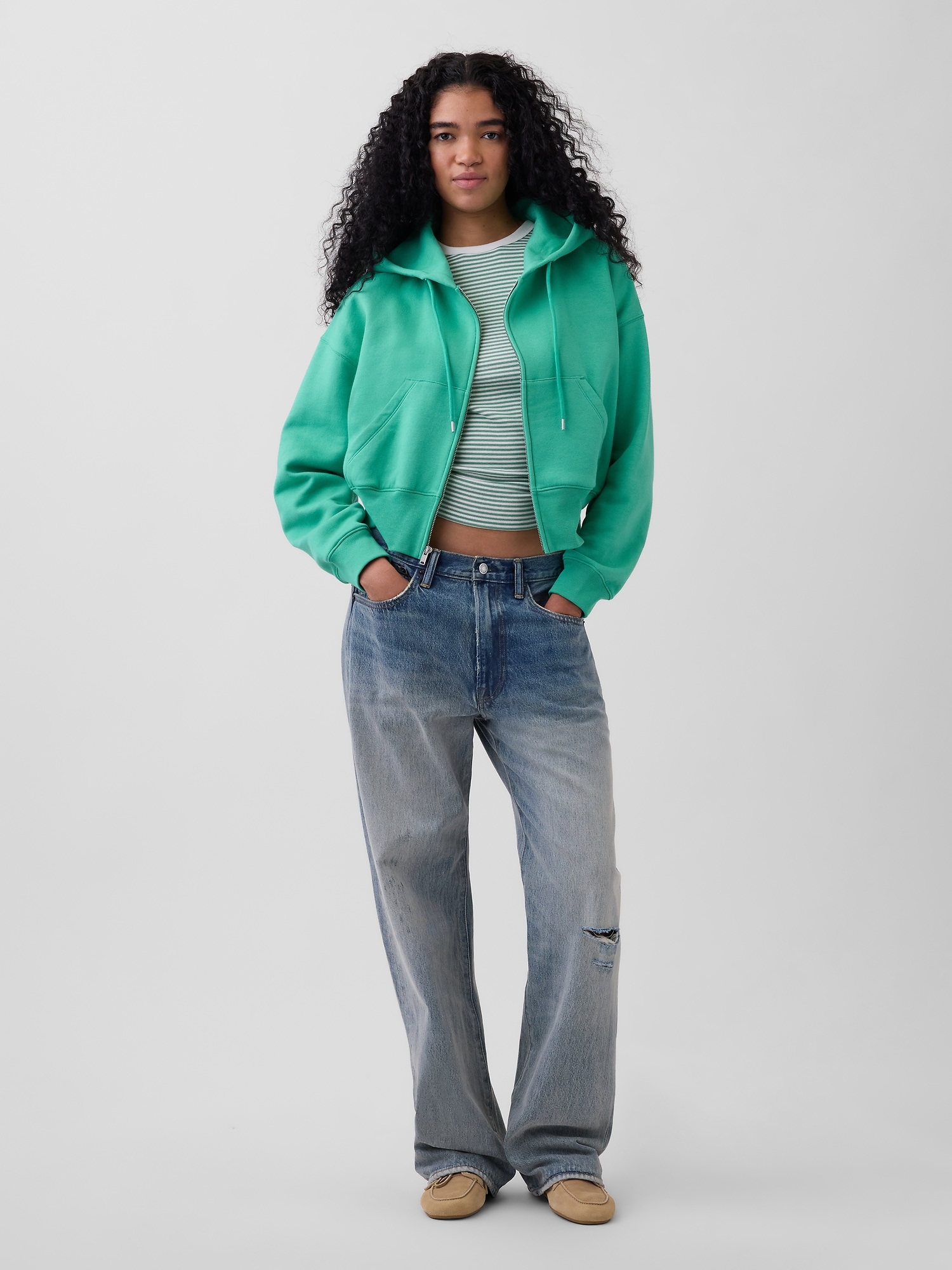 VintageSoft Wedge Zip Hoodie