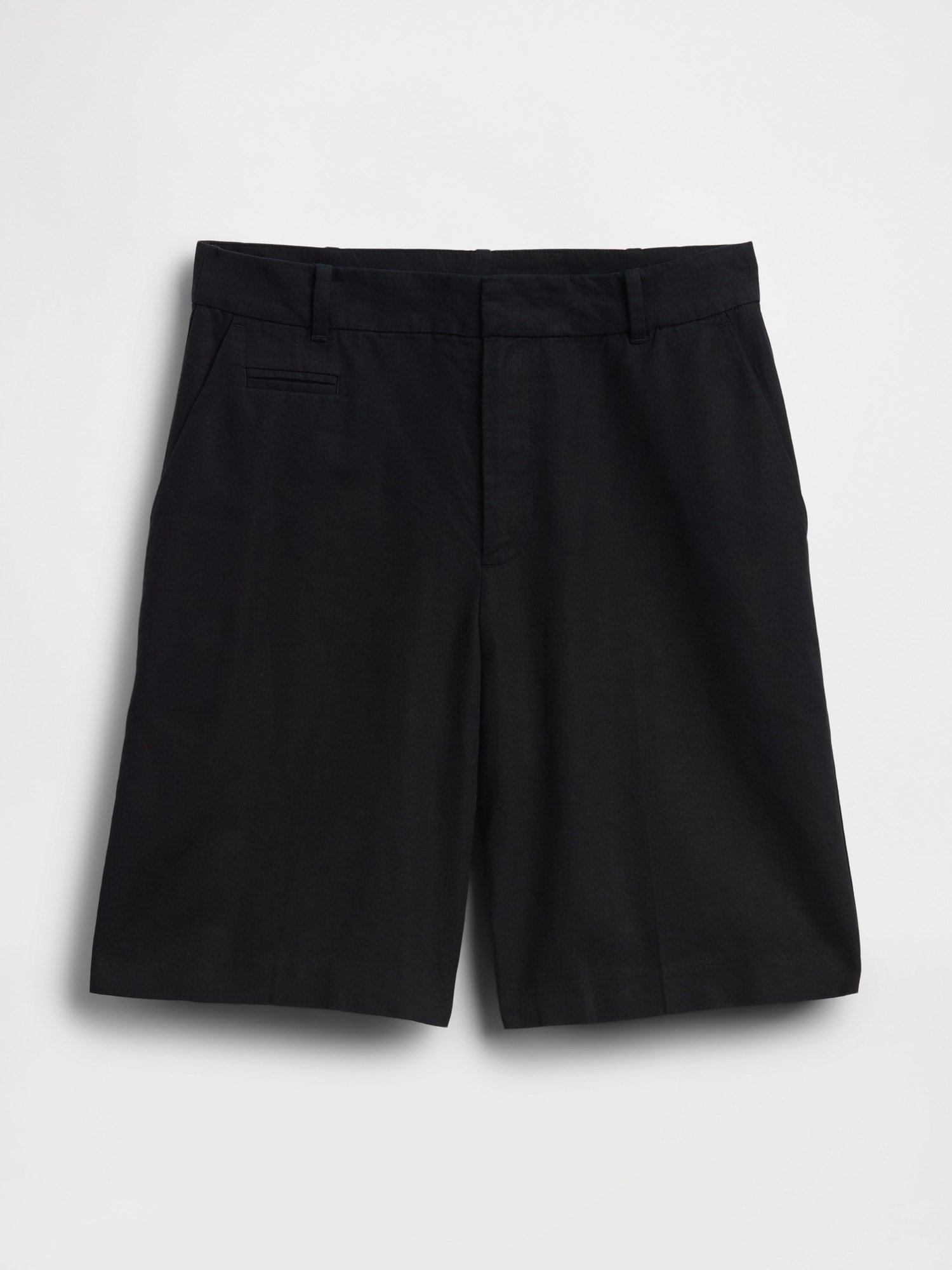 Женские шорты Gap 9" Low Rise Linen-Blend Trouser, цвет: Чёрный — фото 6