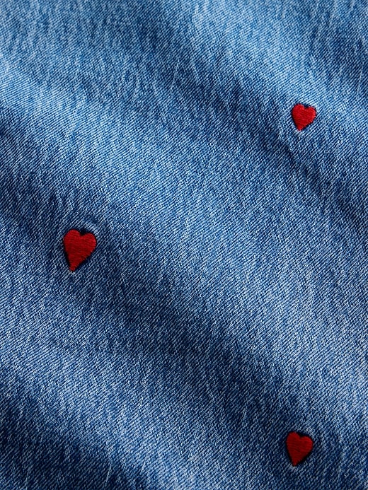 Image number 6 showing, Mid Rise Relaxed Embroidered Straight Jeans