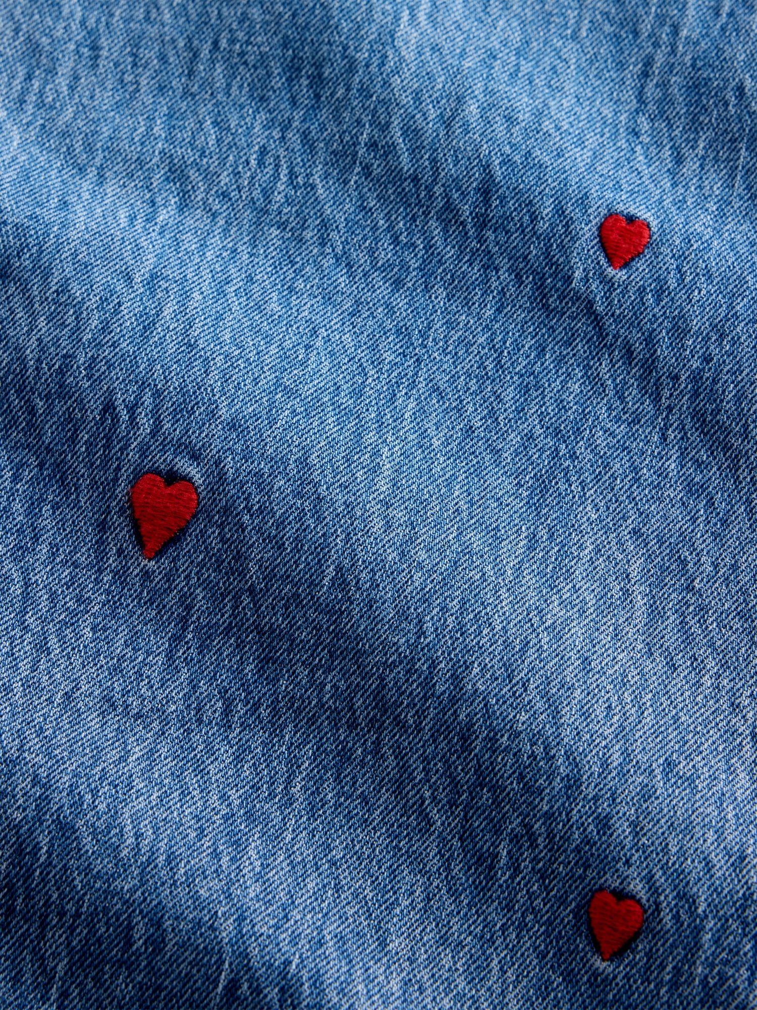 Mid Rise Relaxed Embroidered Straight Jeans