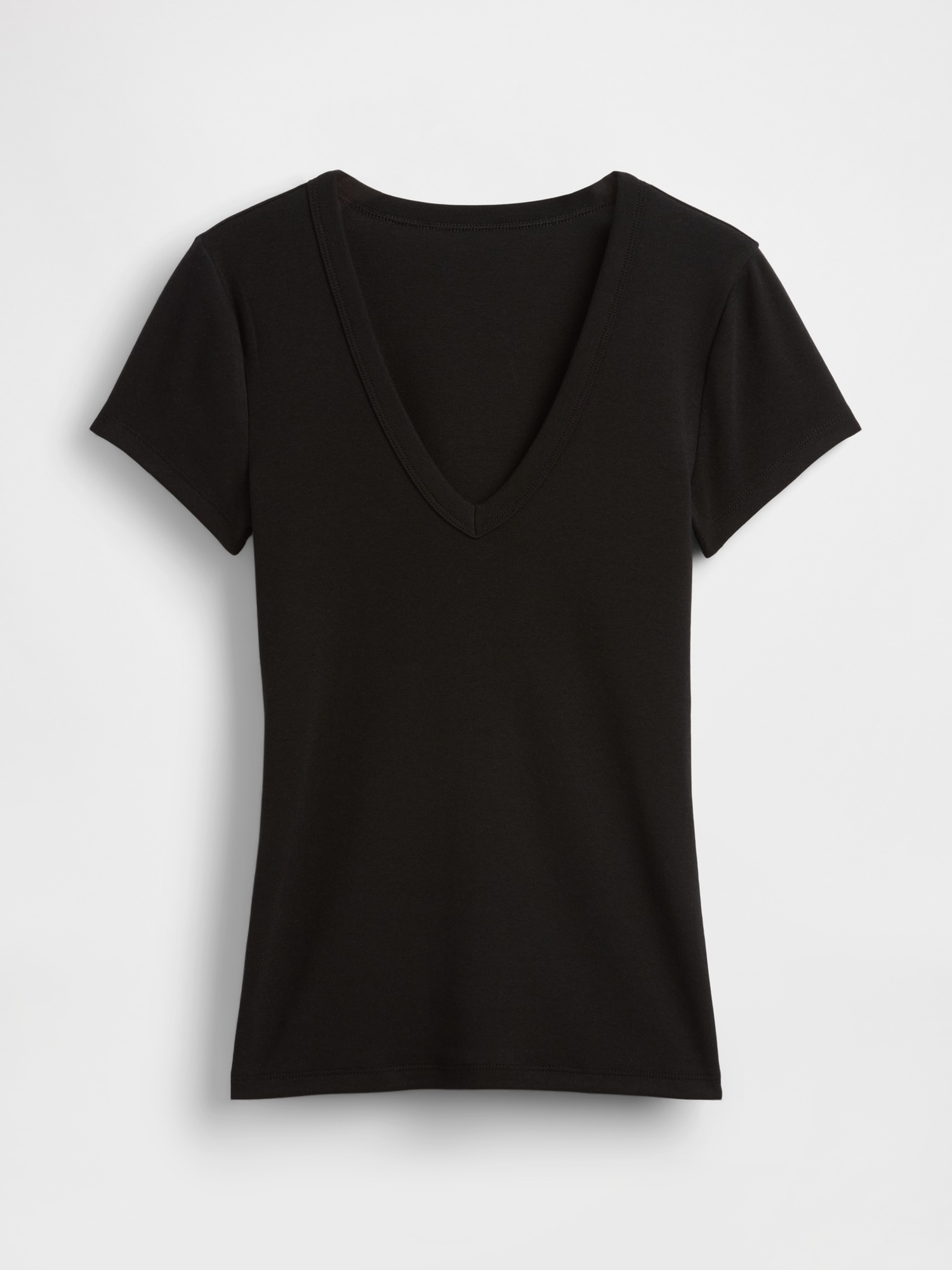 Женская футболка Gap Modern V-Neck, цвет: Чёрный — фото 5