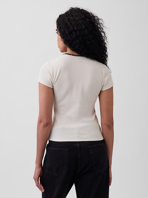 Image number 3 showing, Modern Rib Button-Front Crew T-Shirt