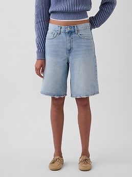 Женские шорты Gap 11" Mid Rise Longline Denim Shorts — фото 4