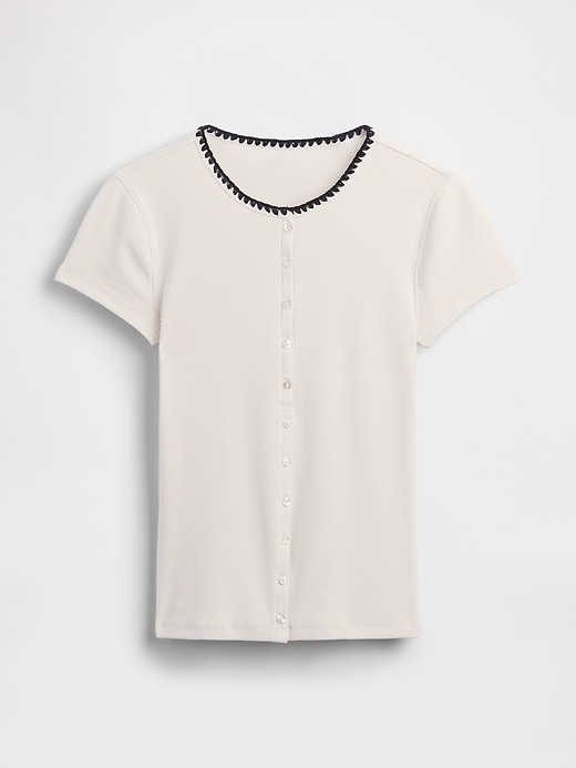 Image number 5 showing, Modern Rib Button-Front Crew T-Shirt