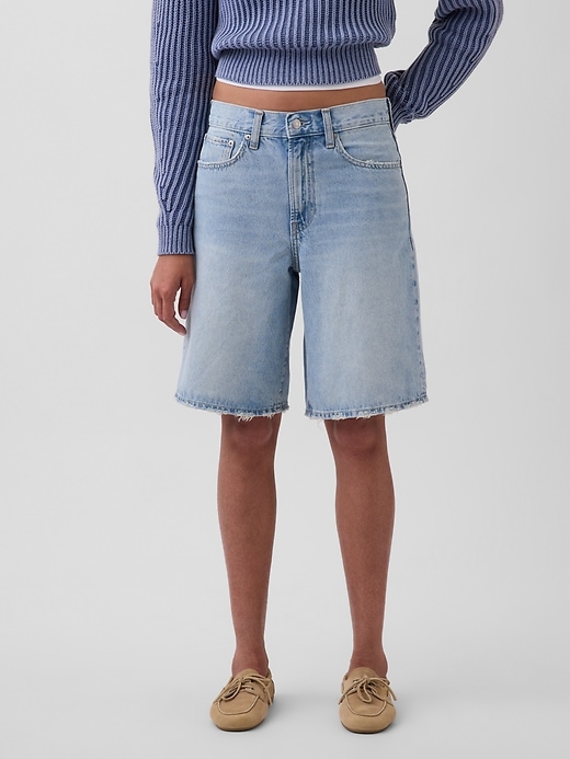 Image number 2 showing, 11" Mid Rise Longline Denim Shorts