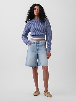 Женские шорты Gap 11" Mid Rise Longline Denim Shorts — фото 3