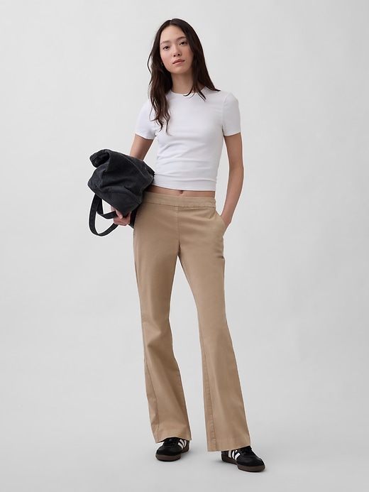 Low Rise Fitted Flare Khakis