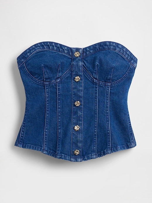 Image number 6 showing, Gap × HFR Denim Corset Top by Atelier Ndigo