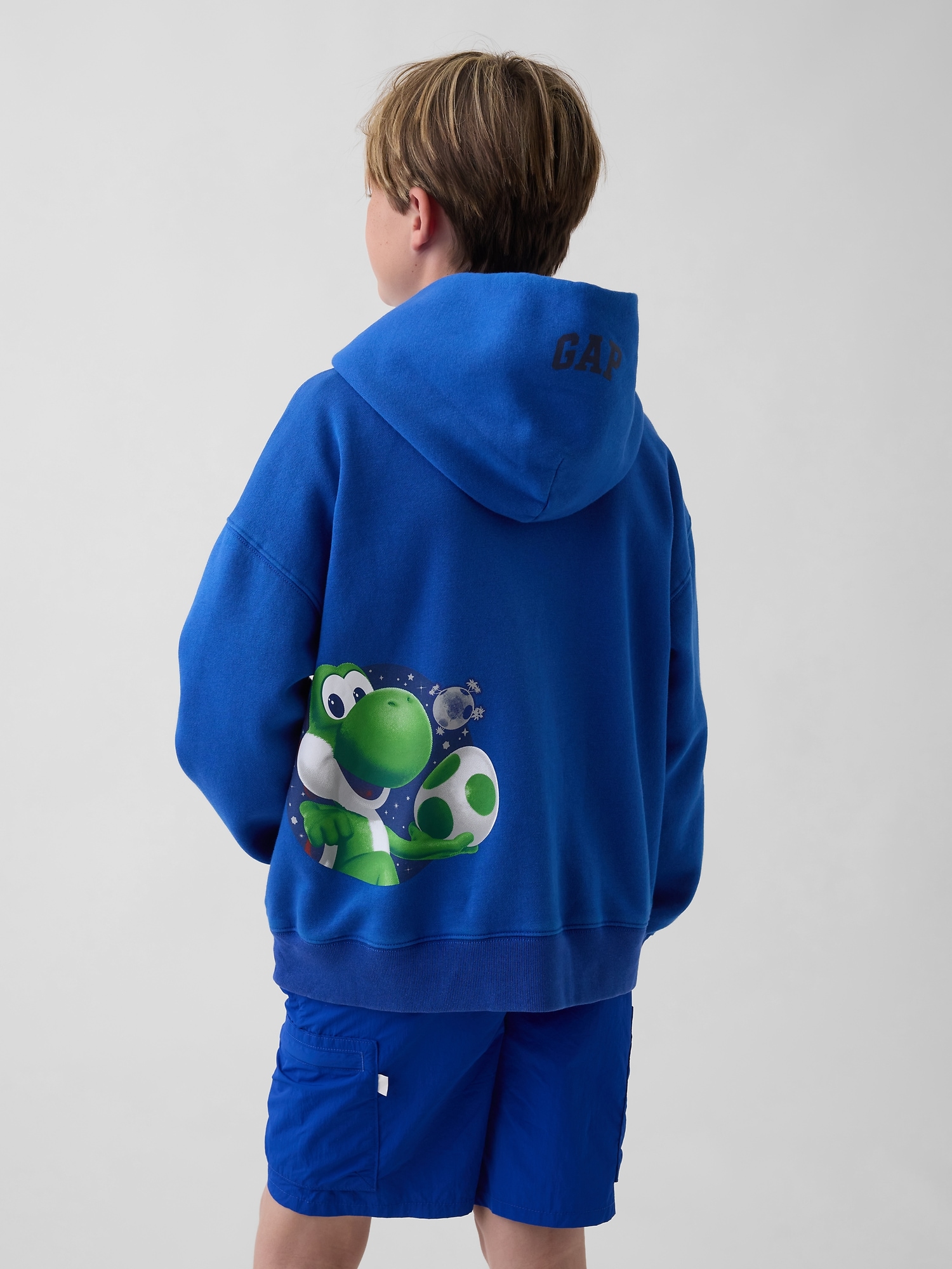 Детское худи Gap Super Mario VintageSoft Relaxed, цвет: Синий — фото 3