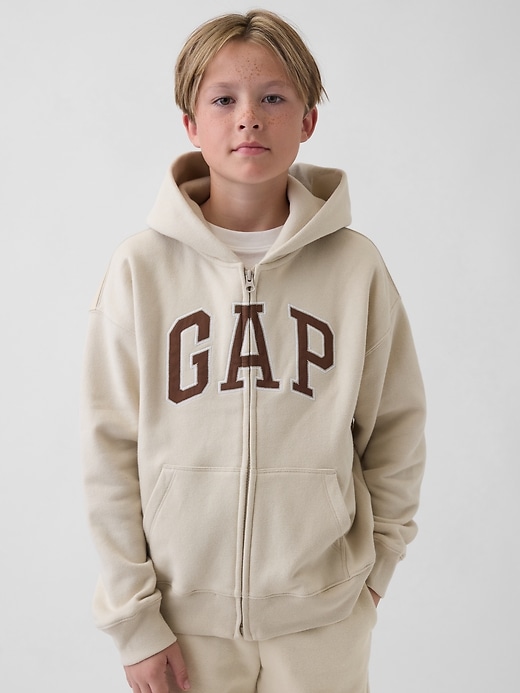 Image number 1 showing, Kids VintageSoft Logo Zip Hoodie