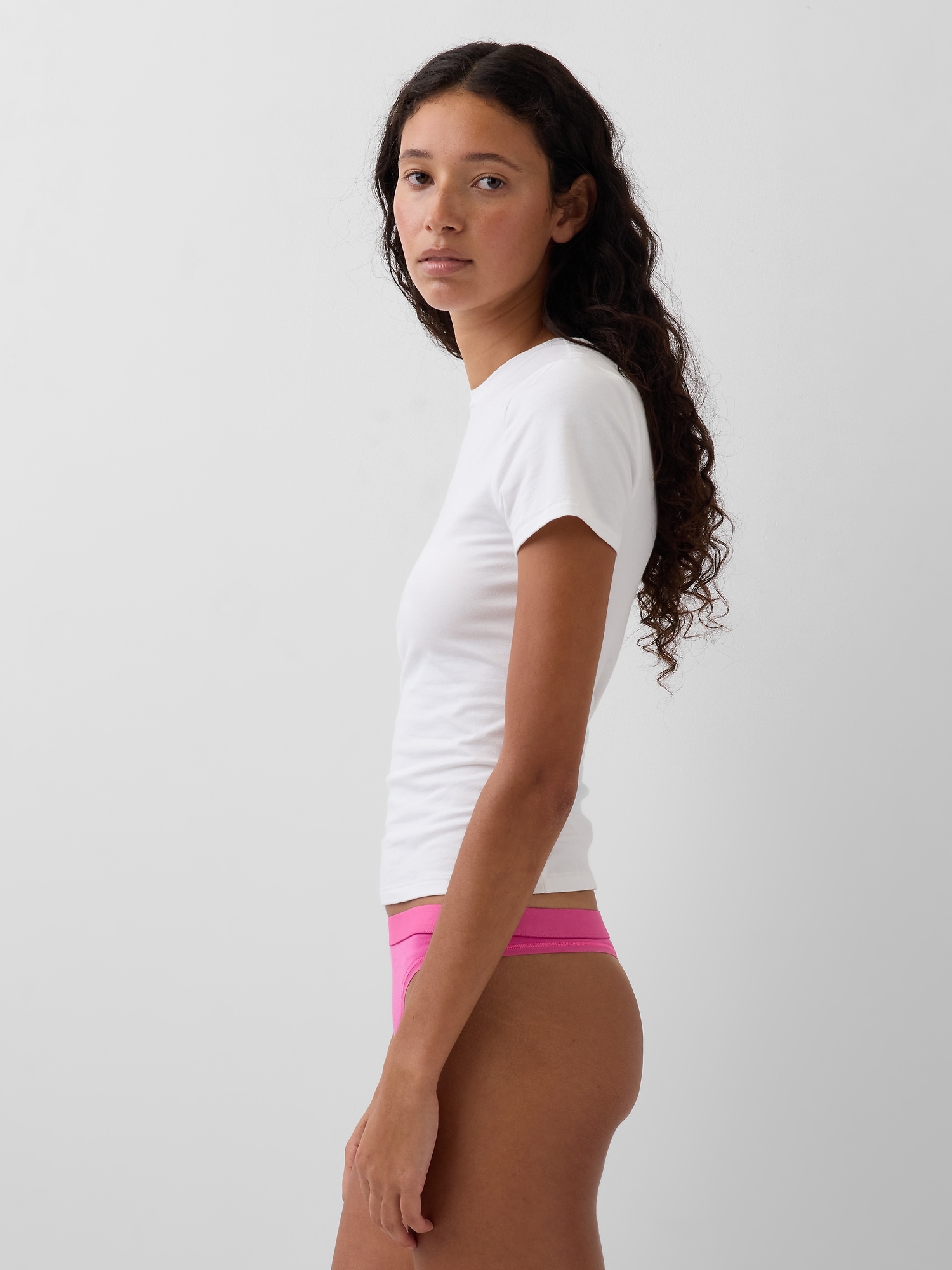 Organic Stretch Cotton Logo Thong