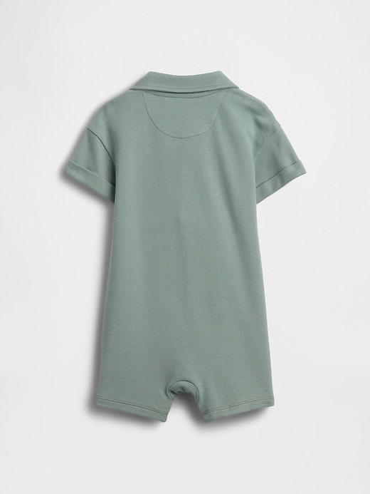 Image number 2 showing, Baby Pique Polo Shorty One-Piece