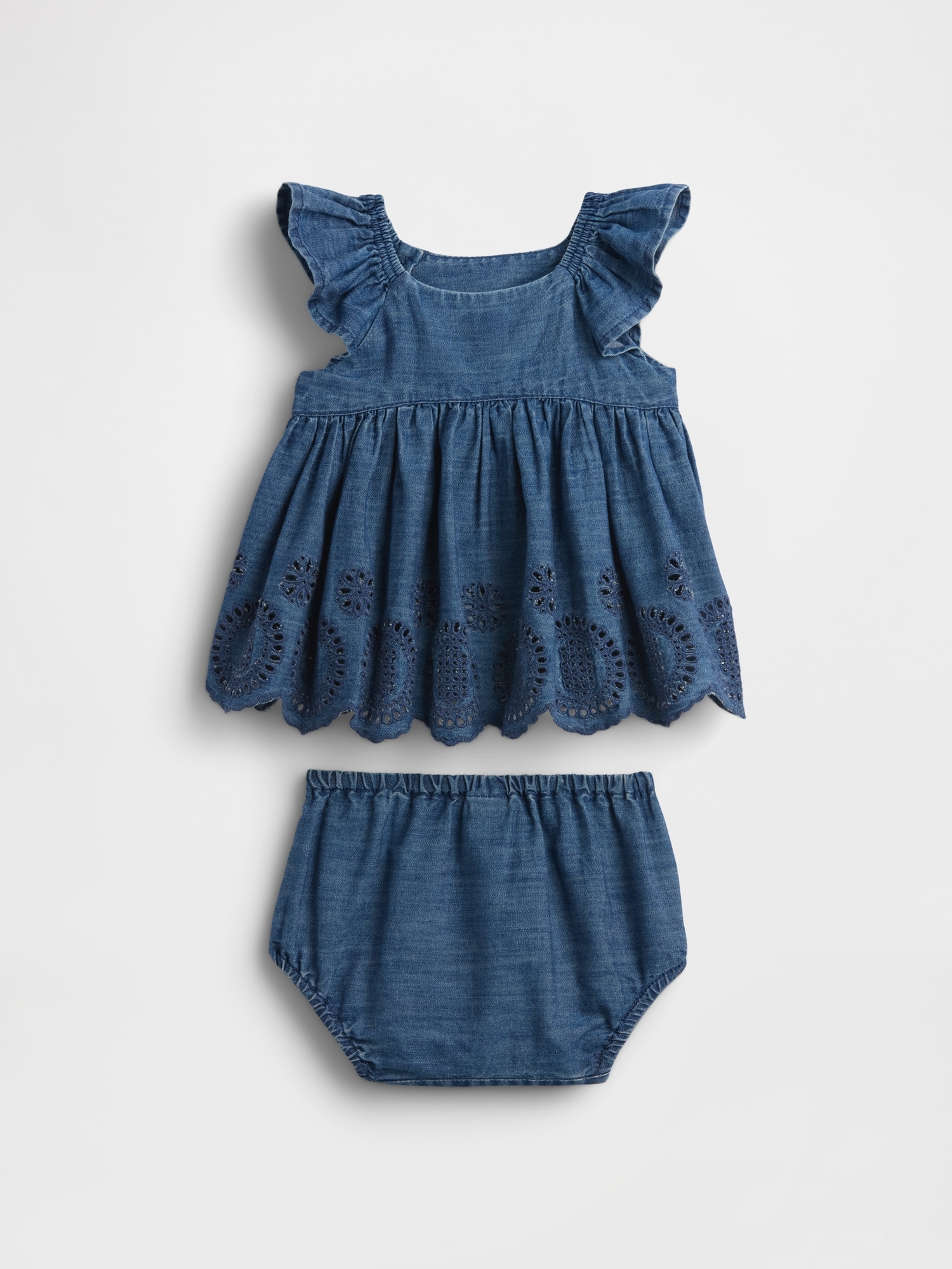 Baby Denim Eyelet Outfit Set