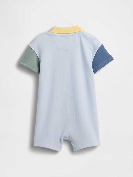 Image number 2 showing, Baby Colorblock Pique Polo Shorty One-Piece