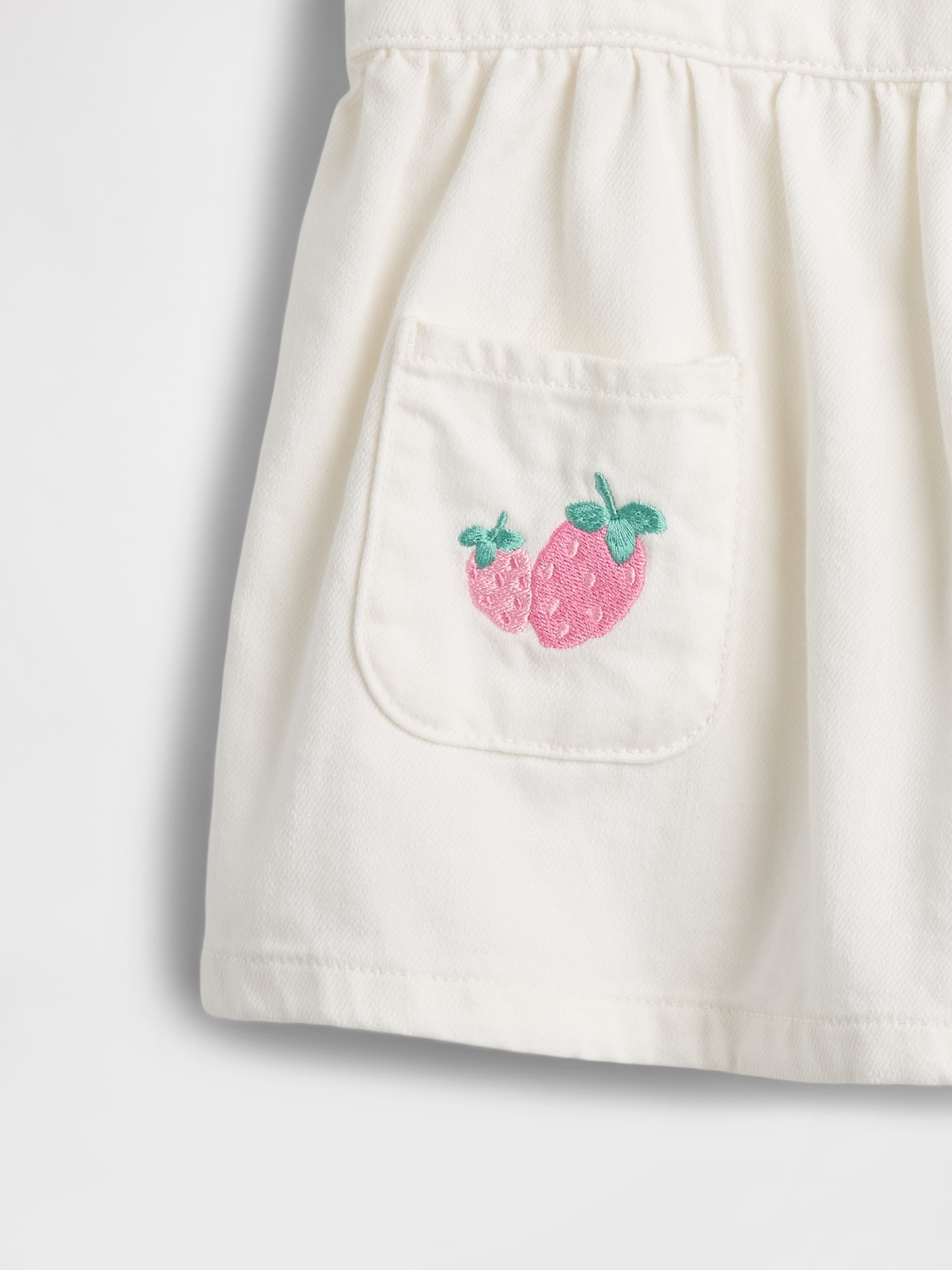 Baby Denim Strawberry Skirtall Set
