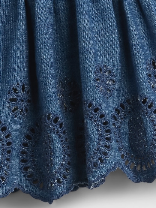 Image number 3 showing, Baby Denim Eyelet Outfit Set