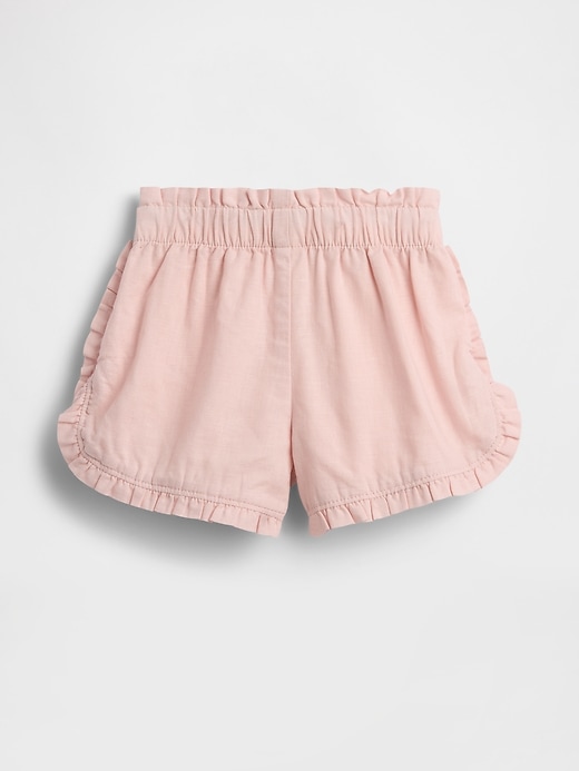Image number 2 showing, Baby & Toddler Linen-Cotton Ruffle Dolphin Shorts