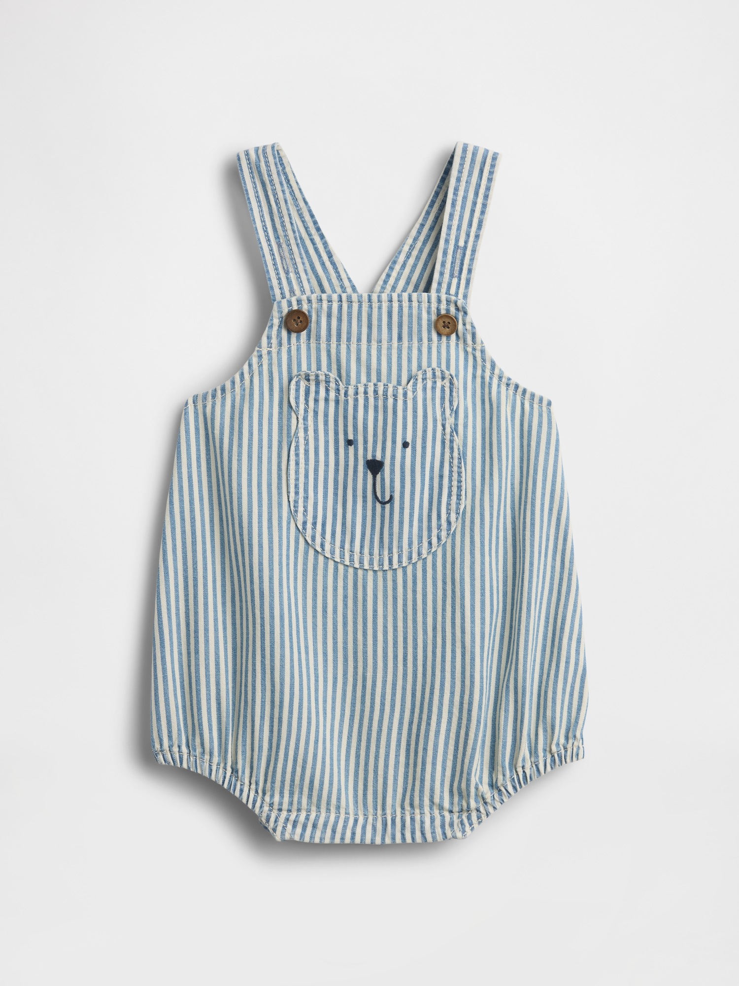Детский джинсовый комбинезон Gap Bear Pocket в полоску