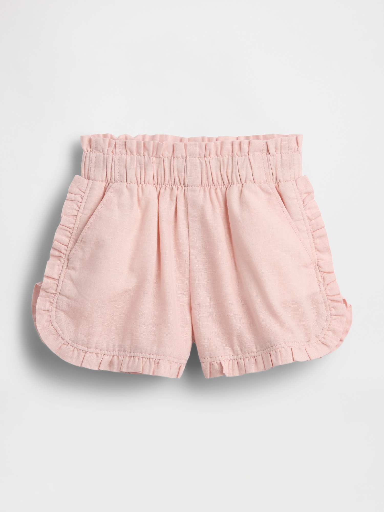 Baby & Toddler Linen-Cotton Ruffle Dolphin Shorts