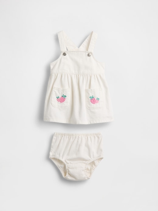 Image number 1 showing, Baby Denim Strawberry Skirtall Set