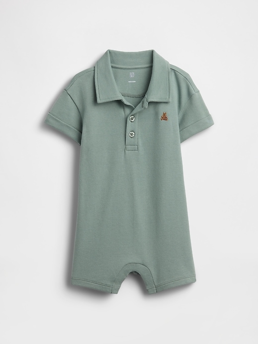 Image number 1 showing, Baby Pique Polo Shorty One-Piece
