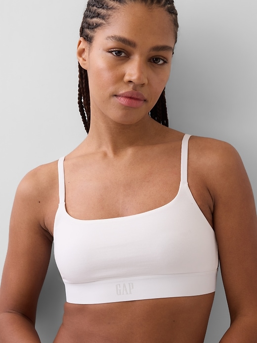 Image number 3 showing, Organic Stretch Cotton Logo Bralette