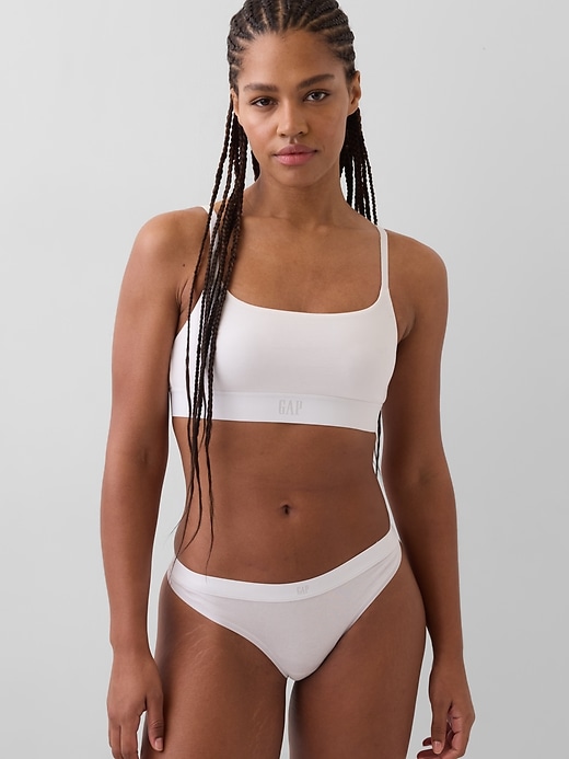 Image number 1 showing, Organic Stretch Cotton Logo Bralette