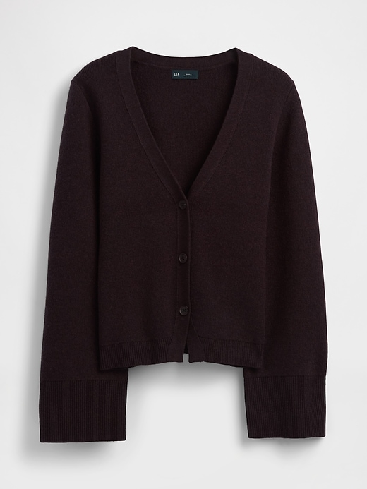 Image number 6 showing, Cotton-Blend Relaxed V-Neck Cardigan Sweater