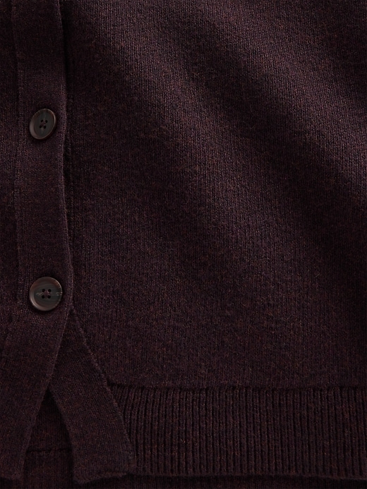 Image number 4 showing, Cotton-Blend Relaxed V-Neck Cardigan Sweater