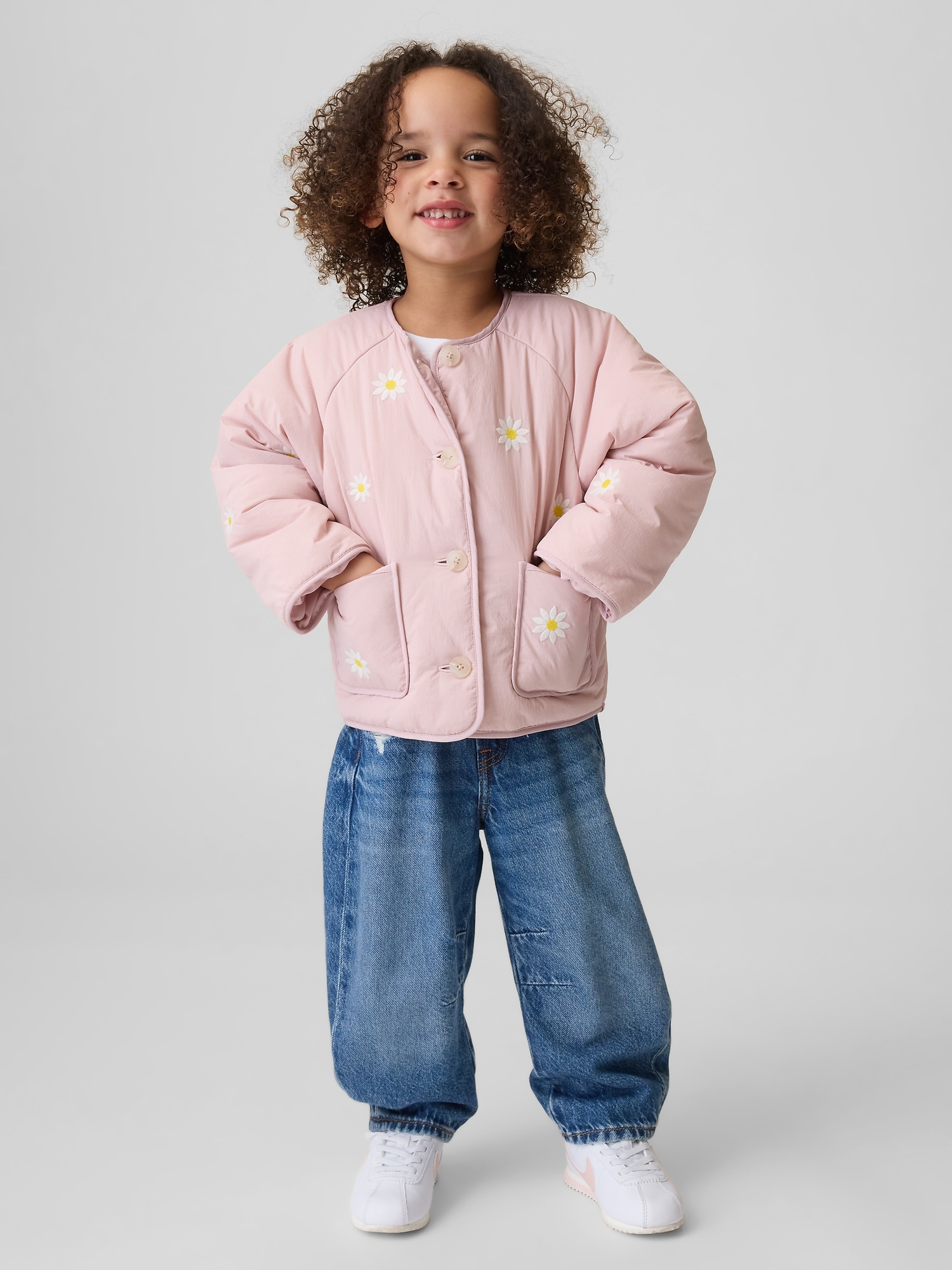 Baby & Toddler Floral Embroidered Quilted Jacket