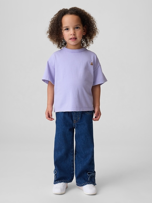 Image number 3 showing, Baby & Toddler Bow Split-Hem Stride Jeans