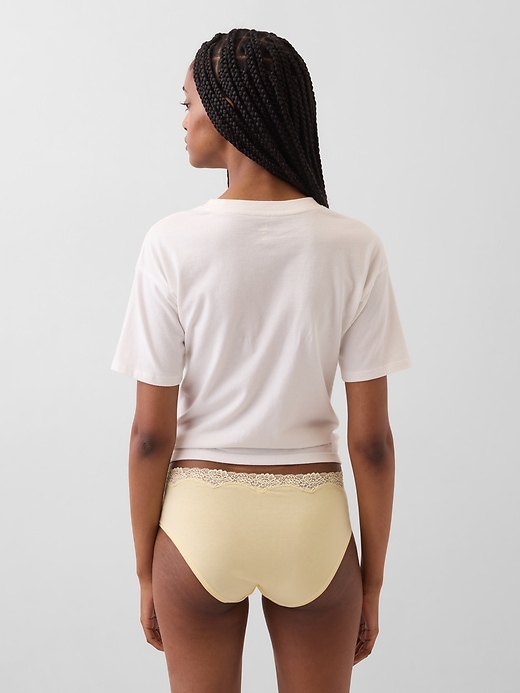 Image number 2 showing, Organic Stretch Cotton Lace-Trim Hipster