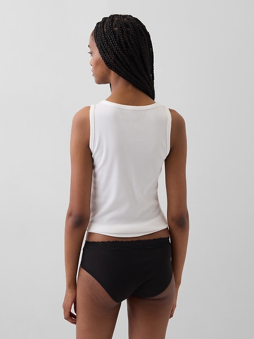 Image number 2 showing, Organic Stretch Cotton Lace-Trim Hipster