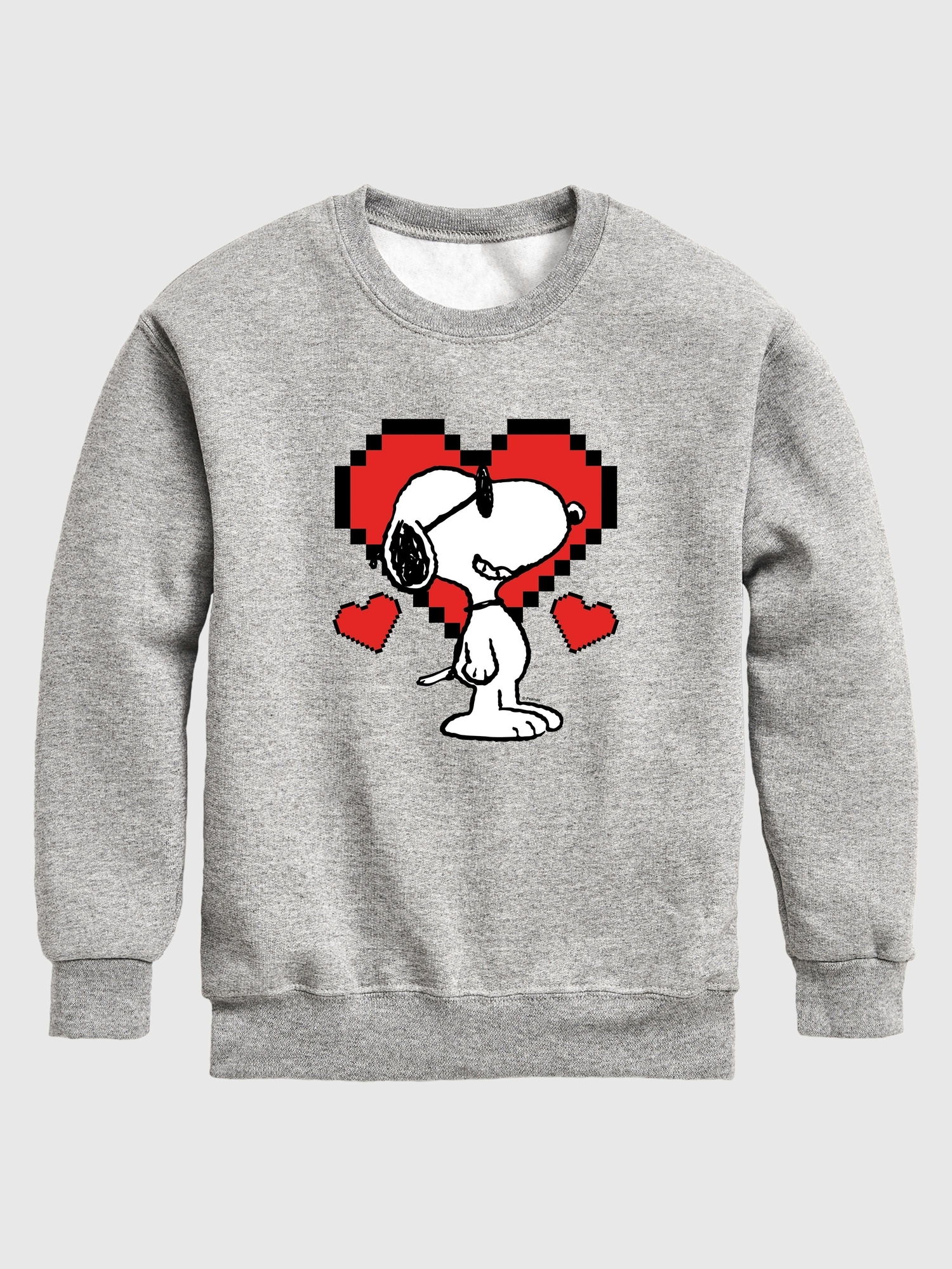Toddler Peanuts Snoopy Pixel Hearts Crew Fleece