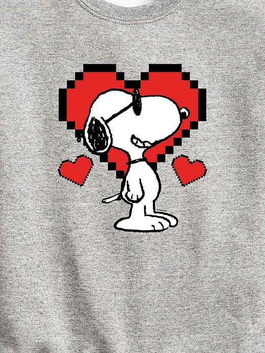 Image number 2 showing, Toddler Peanuts Snoopy Pixel Hearts Crew Fleece