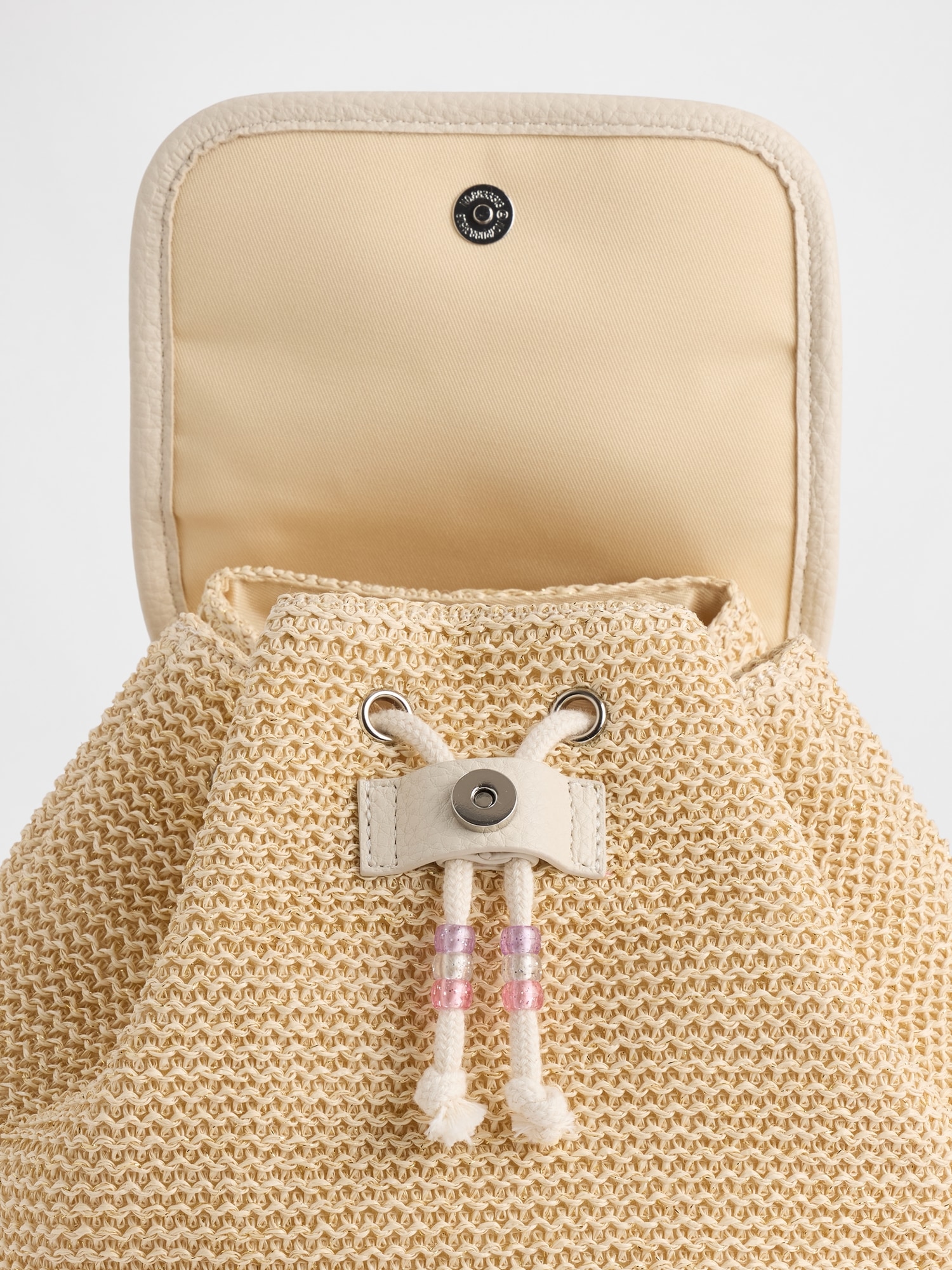 Kids Shimmer Straw Backpack