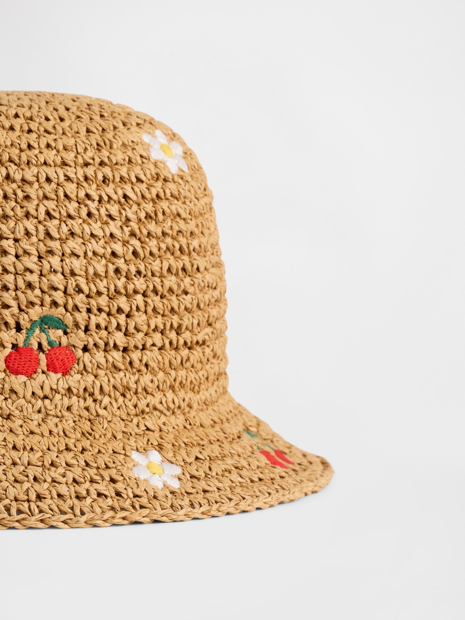 Baby & Toddler Embroidered Crochet Straw Hat