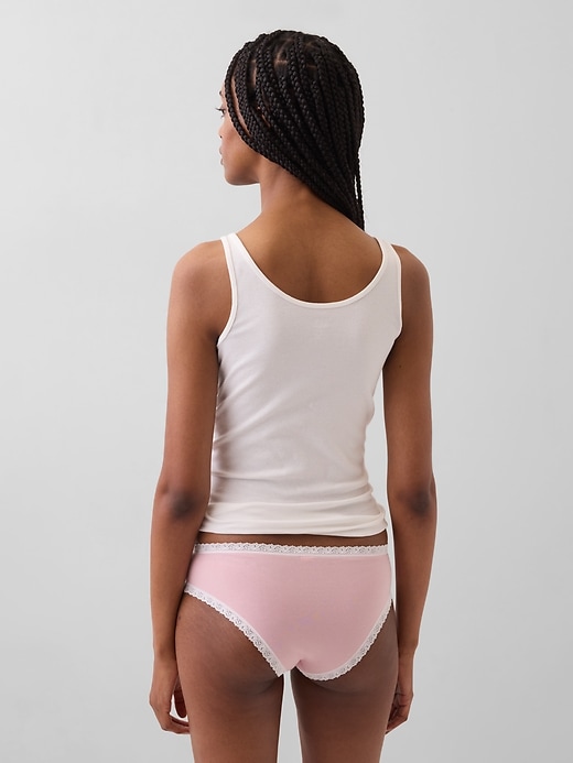 Image number 2 showing, Organic Stretch Cotton Lace-Trim Hipster