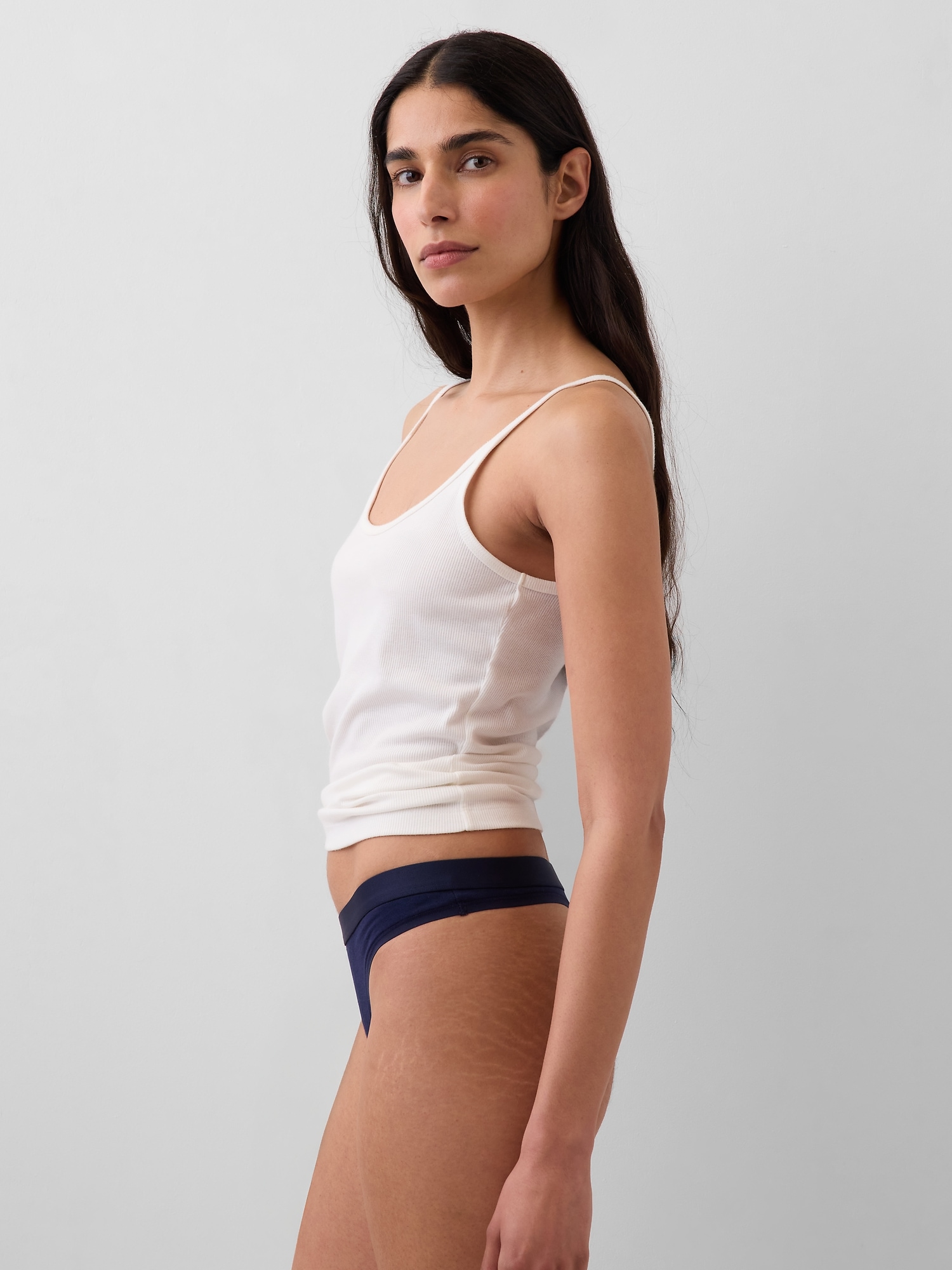 Organic Stretch Cotton Logo Thong