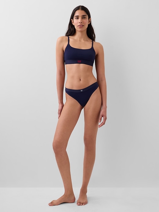 Image number 3 showing, Organic Stretch Cotton Logo Thong