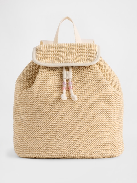 Kids Shimmer Straw Backpack