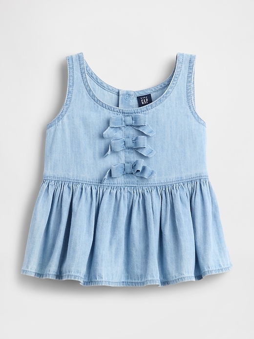 Image number 2 showing, Baby & Toddler Bow Denim Tank Top