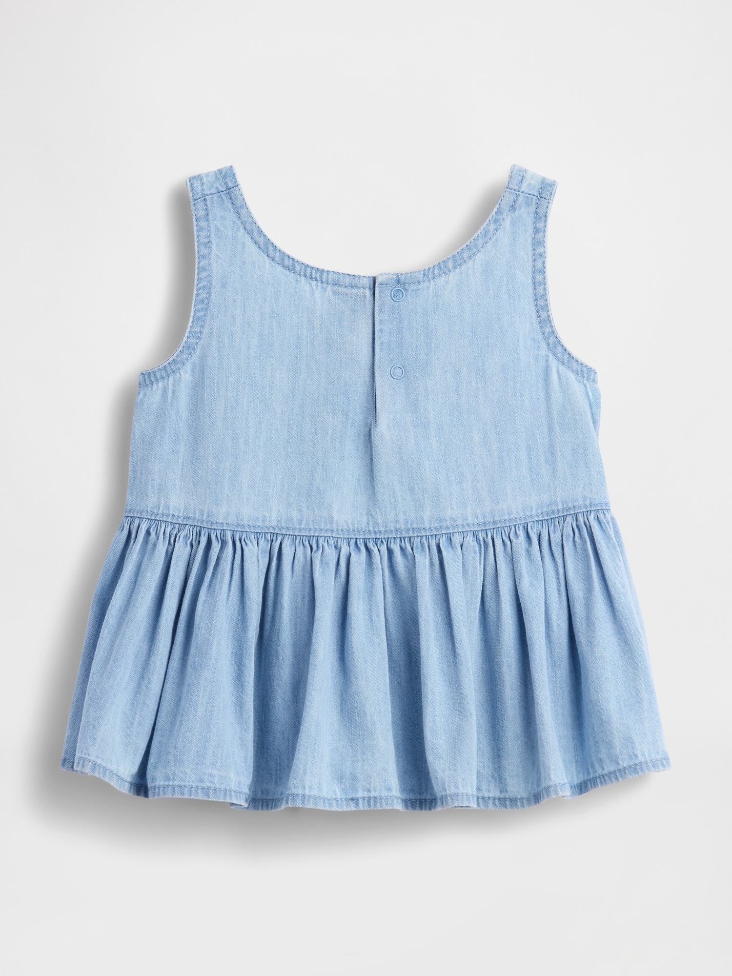 Топ Gap Bow Denim Tank Top для малышей, цвет: Средняя варка — фото 3