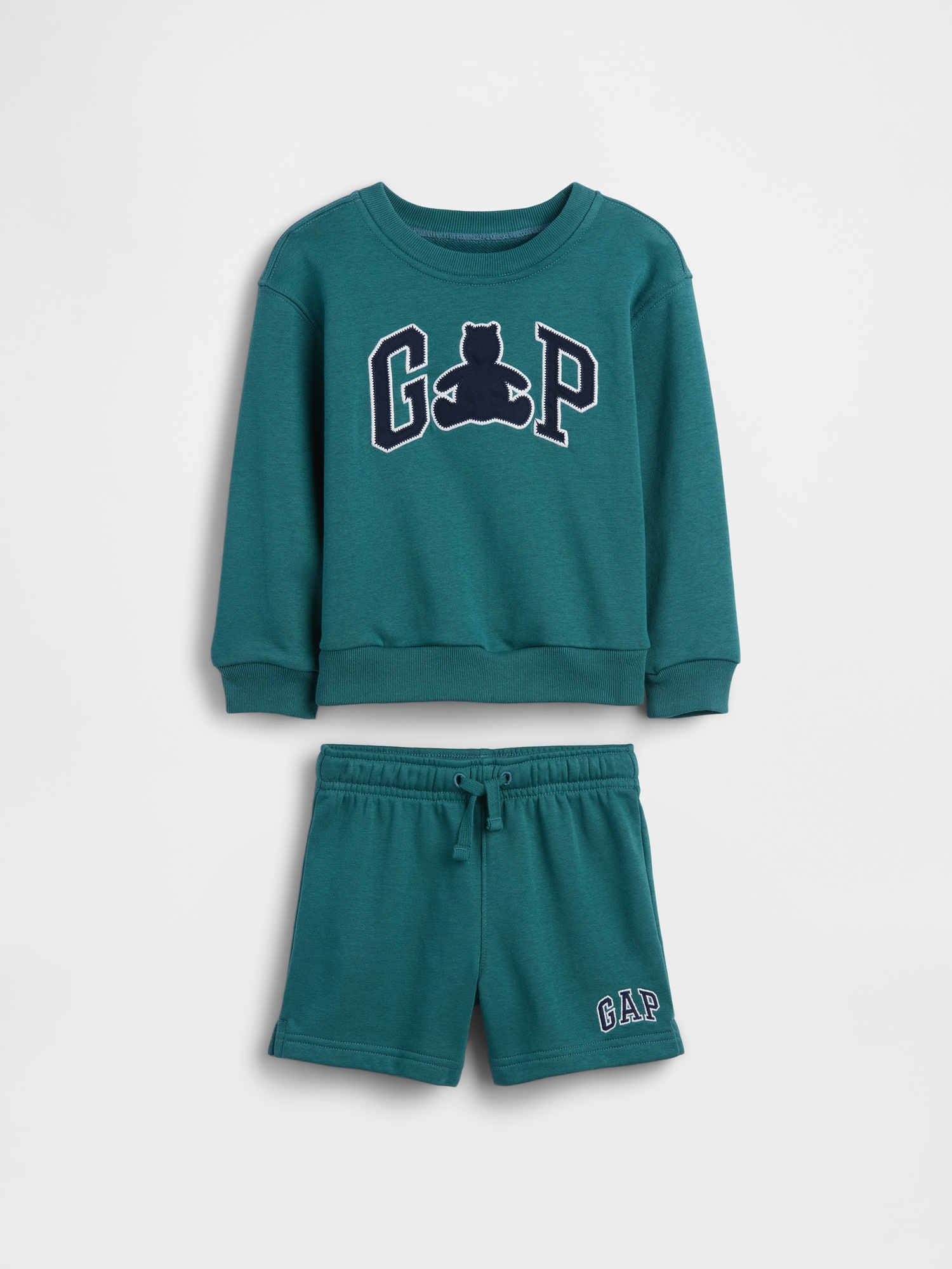 Комплект одежды для малышей Gap VintageSoft из махры в полоску, цвет: Зелёный — фото 2