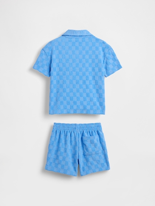 Image number 3 showing, Baby & Toddler Checkered Terry Resort Outfit Set
